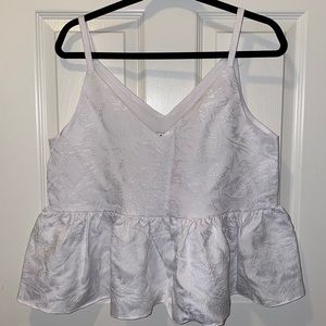 NWOT Express floral jacquard boxy peplum cami